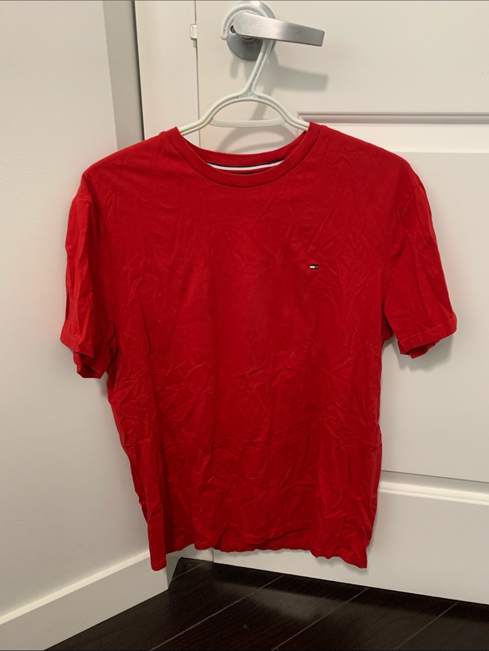 Tommy Hilfiger Men’s Red Crewneck Short Sleeve T-Shirt